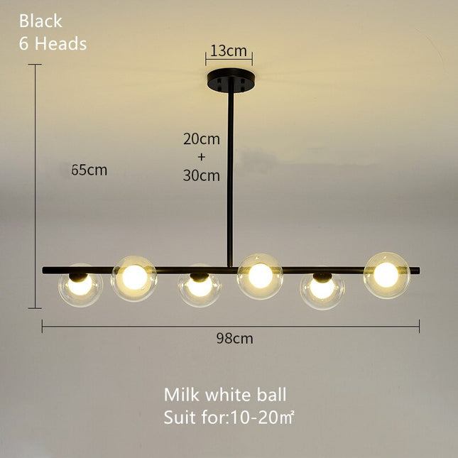 ChandelierDecor - White Glass Ball Chandelier - Stunning Lighting Fixture