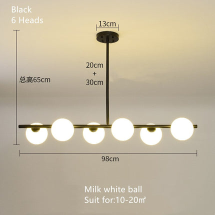 ChandelierDecor - White Glass Ball Chandelier - Stunning Lighting Fixture