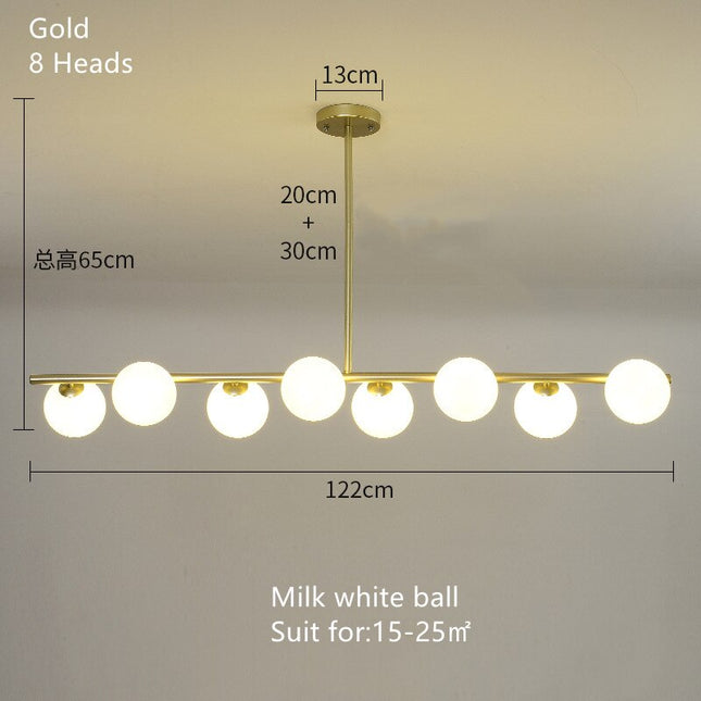 ChandelierDecor - White Glass Ball Chandelier - Stunning Lighting Fixture