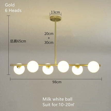 ChandelierDecor - White Glass Ball Chandelier - Stunning Lighting Fixture