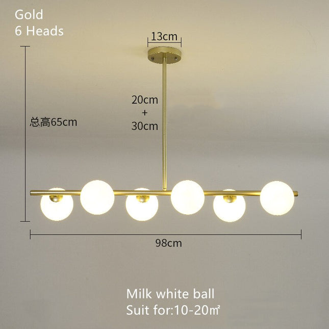 ChandelierDecor - White Glass Ball Chandelier - Stunning Lighting Fixture