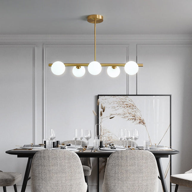ChandelierDecor - White Glass Ball Chandelier - Stunning Lighting Fixture