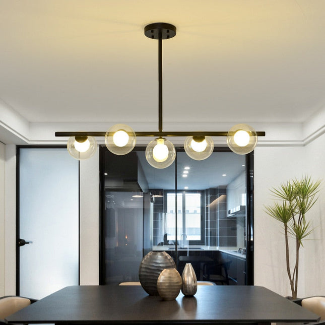 ChandelierDecor - White Glass Ball Chandelier - Stunning Lighting Fixture