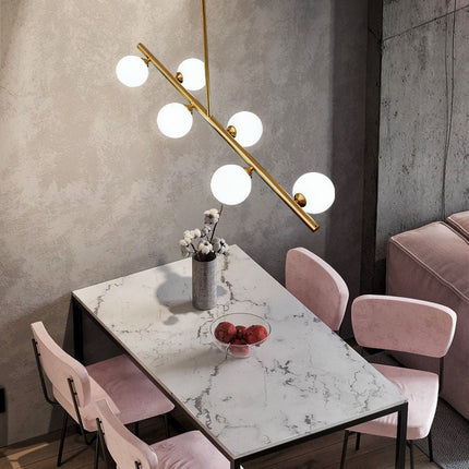 ChandelierDecor - White Glass Ball Chandelier - Stunning Lighting Fixture