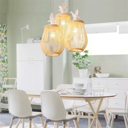 ChandelierDecor - Wooden Bird Cage LED Pendant Light - Bird Pendant Light