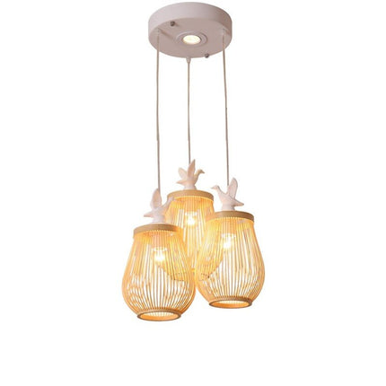 ChandelierDecor - Wooden Bird Cage LED Pendant Light - Bird Pendant Light