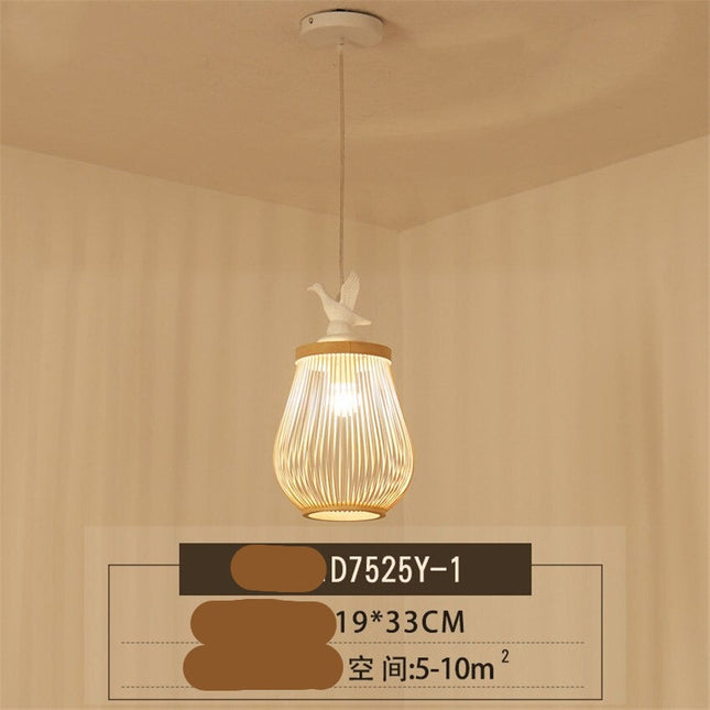 ChandelierDecor - Wooden Bird Cage LED Pendant Light - Bird Pendant Light