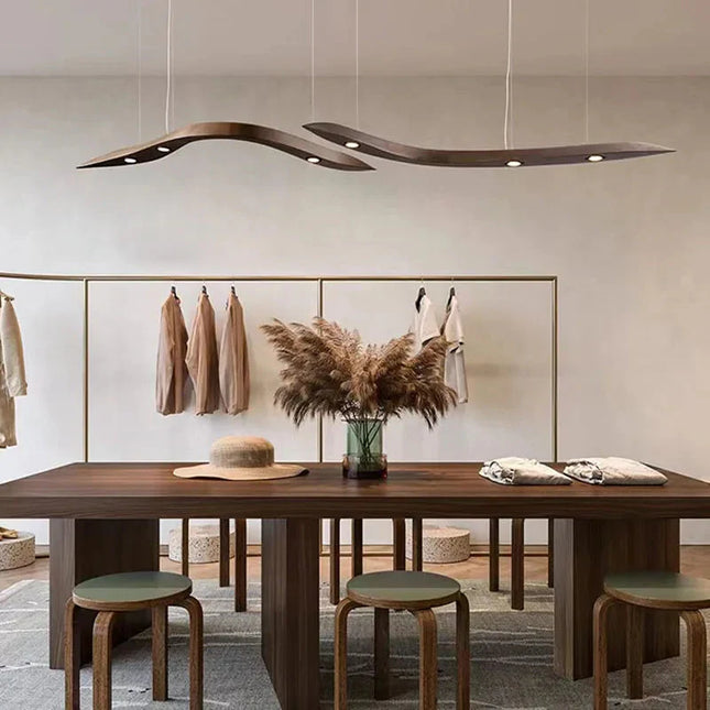 ChandelierDecor - Wooden Pendant Wave Lights Hanging