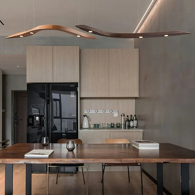 ChandelierDecor - Wooden Pendant Wave Lights Hanging