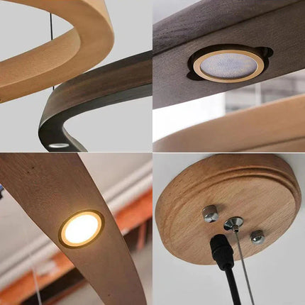 ChandelierDecor - Wooden Pendant Wave Lights Hanging