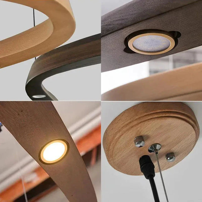 ChandelierDecor - Wooden Pendant Wave Lights Hanging